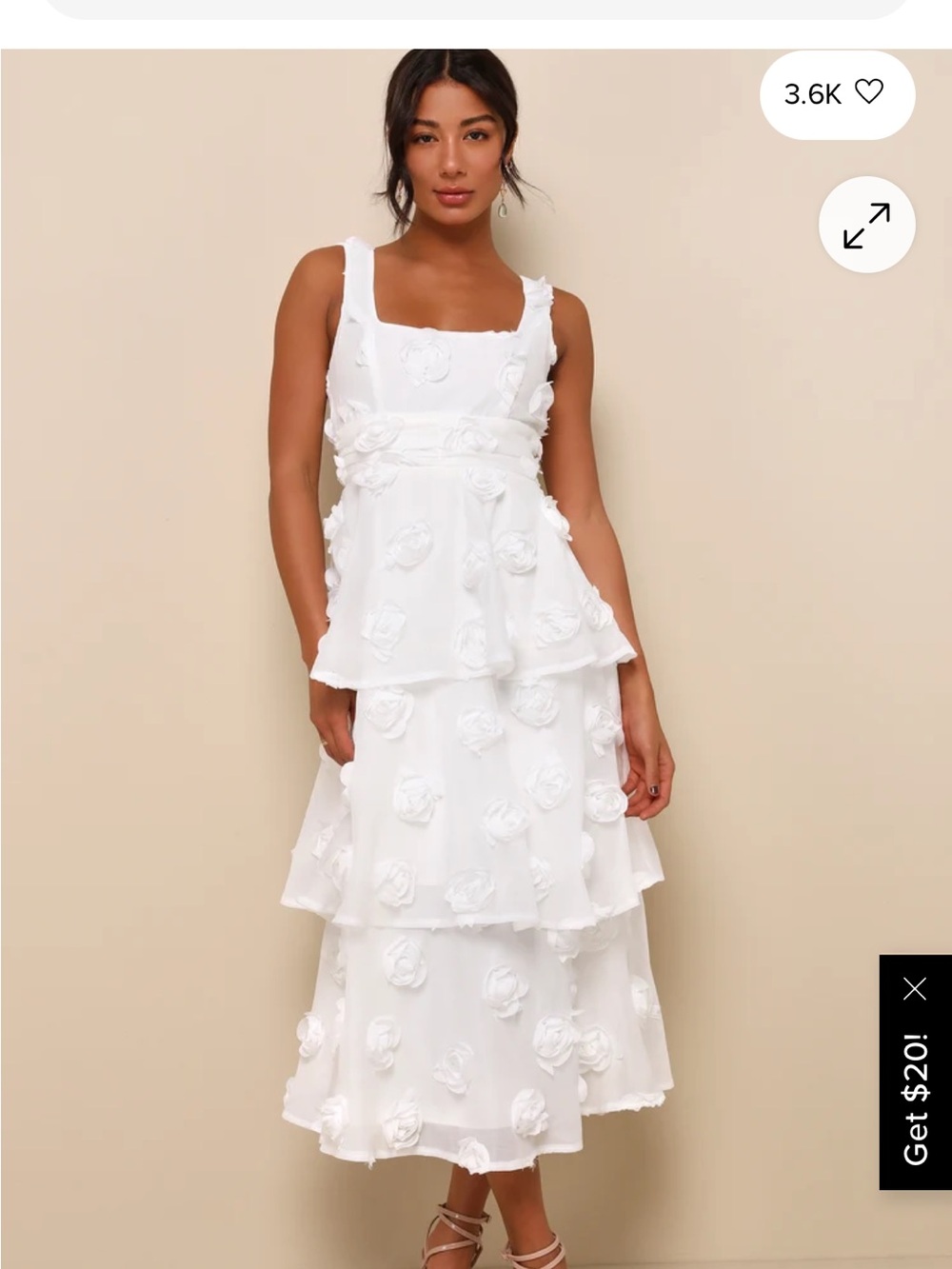 Lulu's White Floral Dress